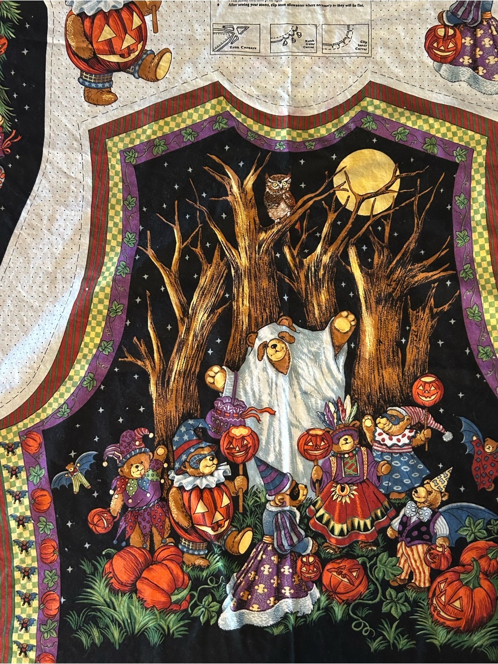 Concords Halloween Vest Cut & Sew Fabric Panel Bears Costumes Festive